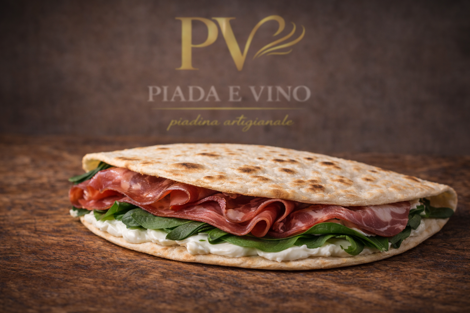 Piadina con coppa, robiola e spinaci