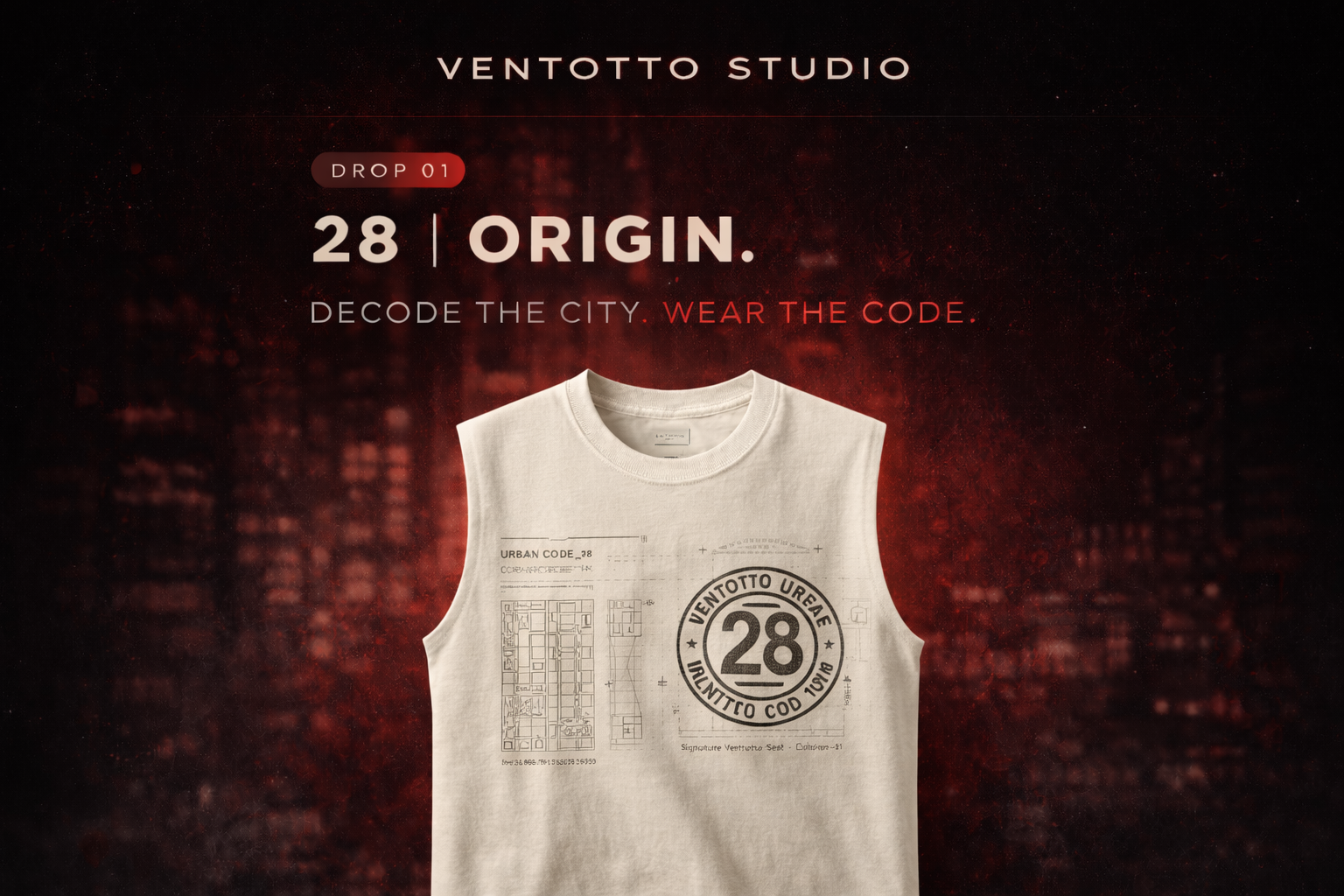 Blueprint Tee · Ärmellos Offwhite – 28 | Origin