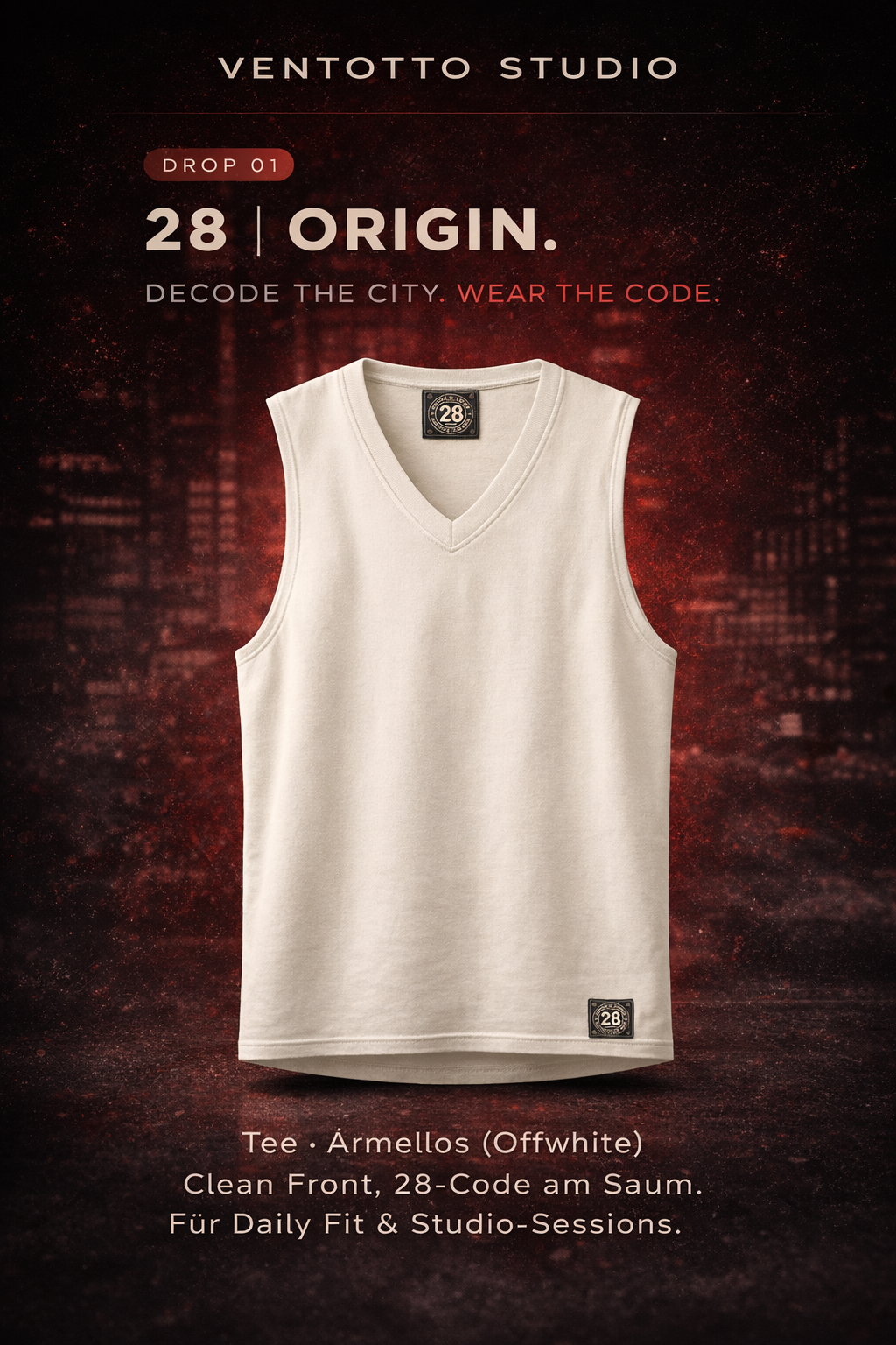 Tee Offwhite Ärmellos – 28 | Origin