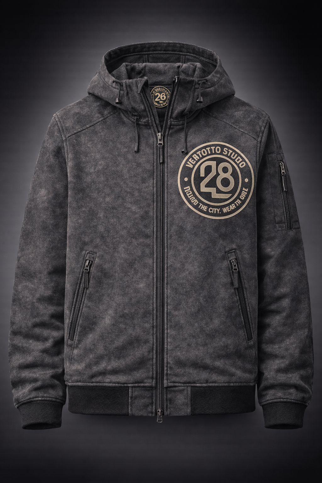 D Hoodie · Full Zip – Ventotto Concrete Edition