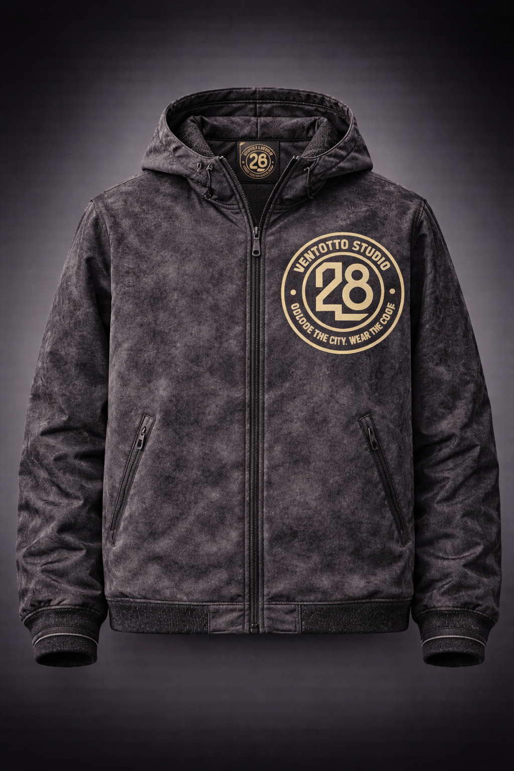 Washed Black Laufjacke – Ventotto Concrete Edition