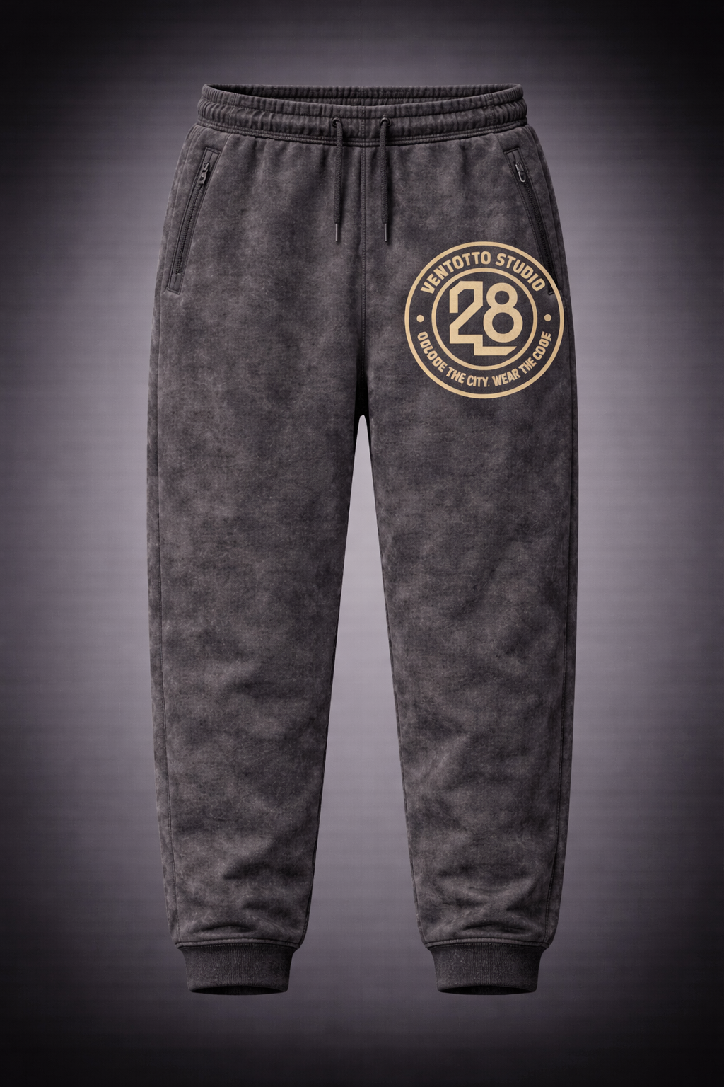 Washed Black Fleece Hose – Ventotto Concrete Edition