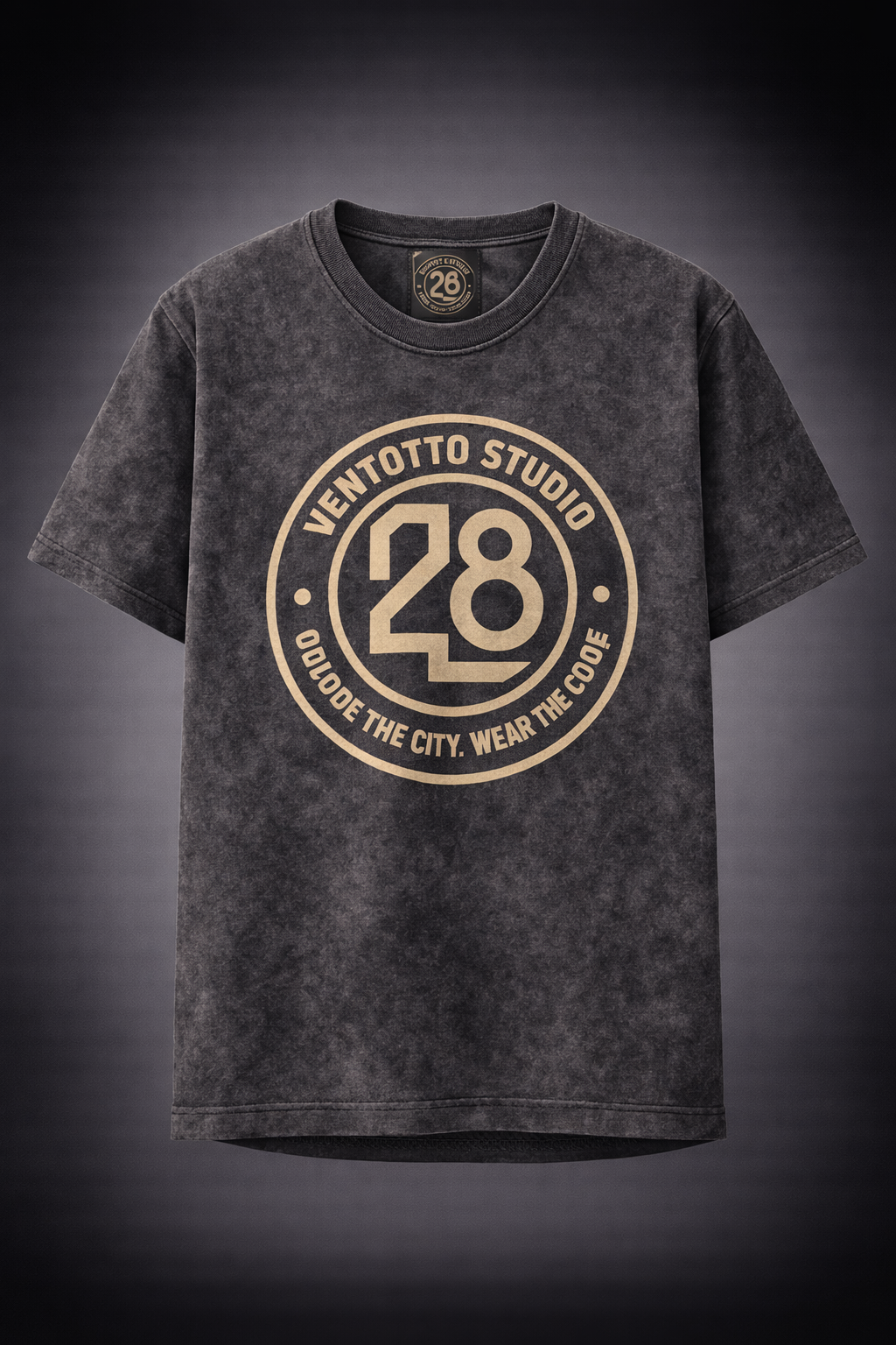Washed Black Tee – Ventotto Concrete Edition